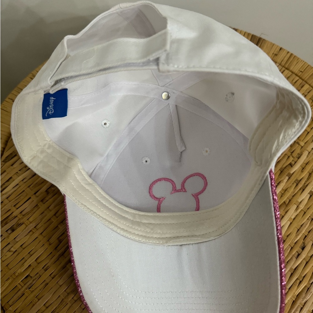 Disney Adult White Cap with Pink Glitter Mickey Brim💖 - Picture 3 of 3